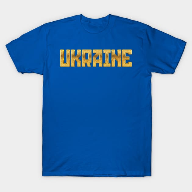 Ukraine / Solidarity Gold Typography Design T-Shirt by DankFutura